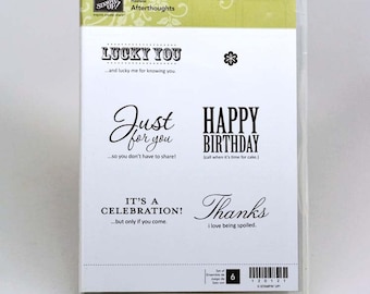 DESTASH -- Stampin Up -- Afterthoughts -- Lucky You Happy Birthday
