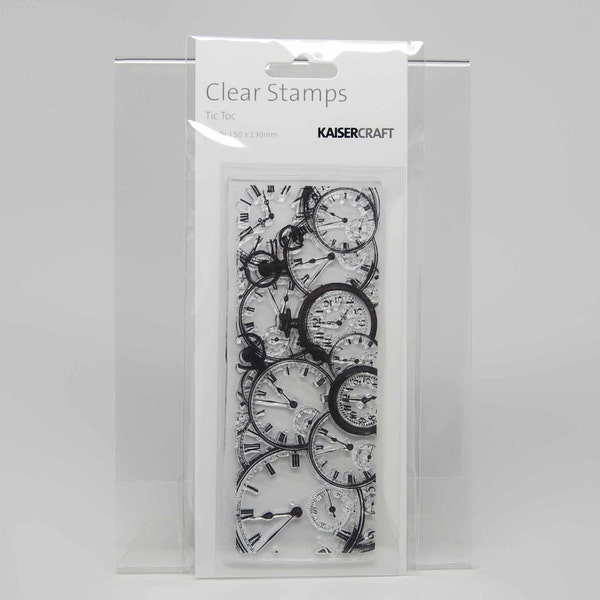 KaiserCraft Background Clear Stamps -- Acrylic -- Tic Toc Distressed Shabby Chic