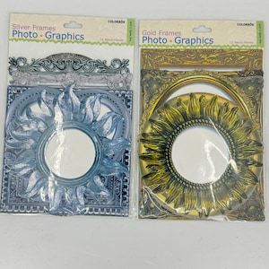 DESTASH Colorbok Photo Graphic - Marcos troquelados - álbum de recortes fotográfico en plata y oro