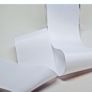 Grosgrain Solid Color Ribbon -- 2.5 inch -- Snow White -- 2 yards