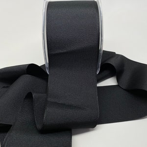 Grosgrain Solid Color Ribbon - 2,5 Zoll - Schwarz - 2 Meter