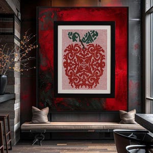 Mosaic Crochet Pattern – Red Apple -DIY Handmade Gift – Overlay Mosaic – Instant PDF Download-DIY Gift – Overlay Mosaic Schema