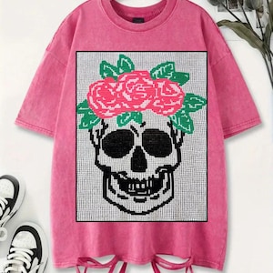 Mosaic Crochet Skull & Roses Chart: Gothic Blanket Pattern (PDF Download)