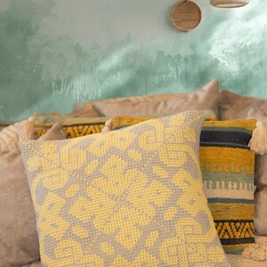 Patrón de almohada de crochet con mosaico en PDF / Gráfico de decoración del hogar con superposición de crochet / Descarga digital para regalo DIY / Motivo étnico cuadrado