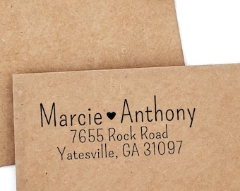 Return Address Stamp | Address Stamp | Simple Return Address Stamp | Return Address with Heart Wedding Address Stamp | Custom Stamp