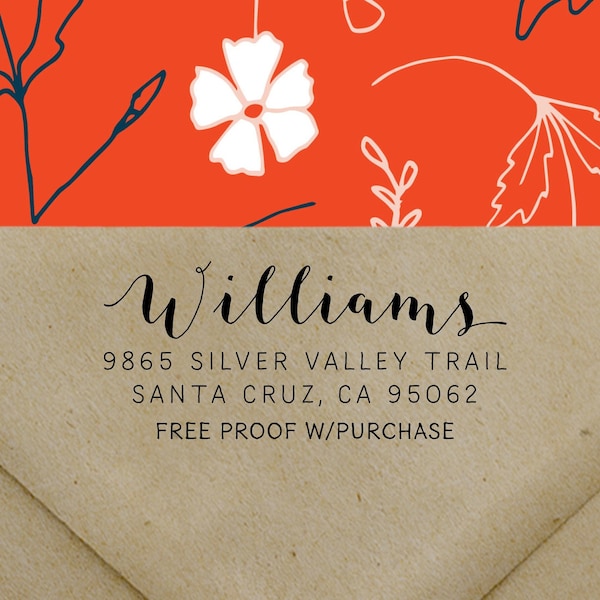 Calligraphy Return Address Stamp – Custom Hand-Lettered Font
