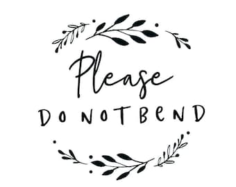 Floral Wreath "Please Do Not Bend" Stamp, Packaging Stamp
