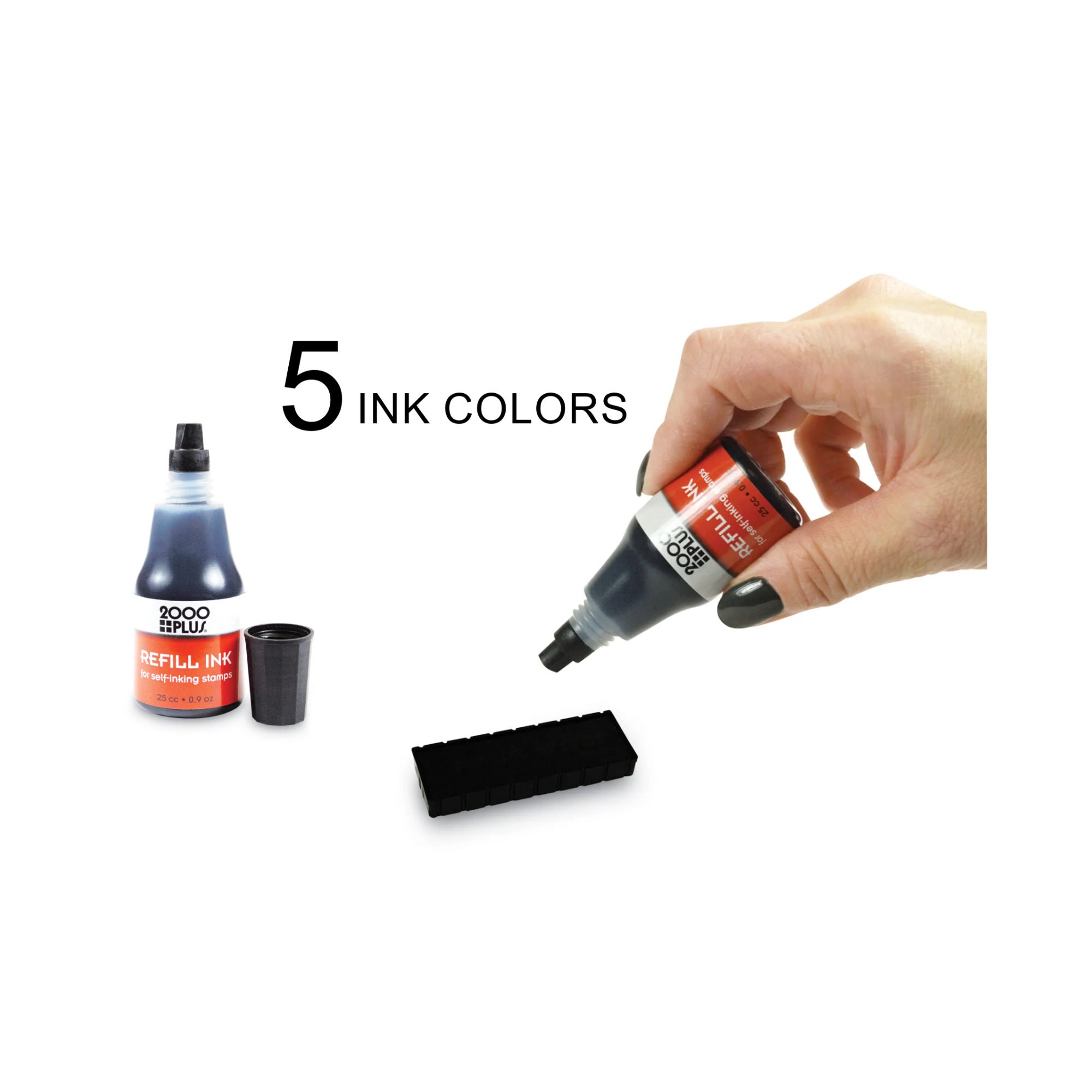 Fabric Ink Refill for Black Self-inking Stamp, .25 Oz Bottle of