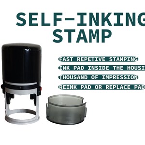 Round Address Stamp, Stamp Return Address Monogram, Custom Round Address Stamp, Self Inking, Handle Stamp, personalized round address stamp. image 6