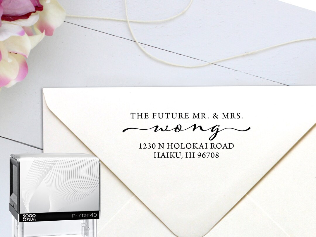 The Future Mr & Mrs Address Stamp, Self Inking Stamp Custom, Engagement