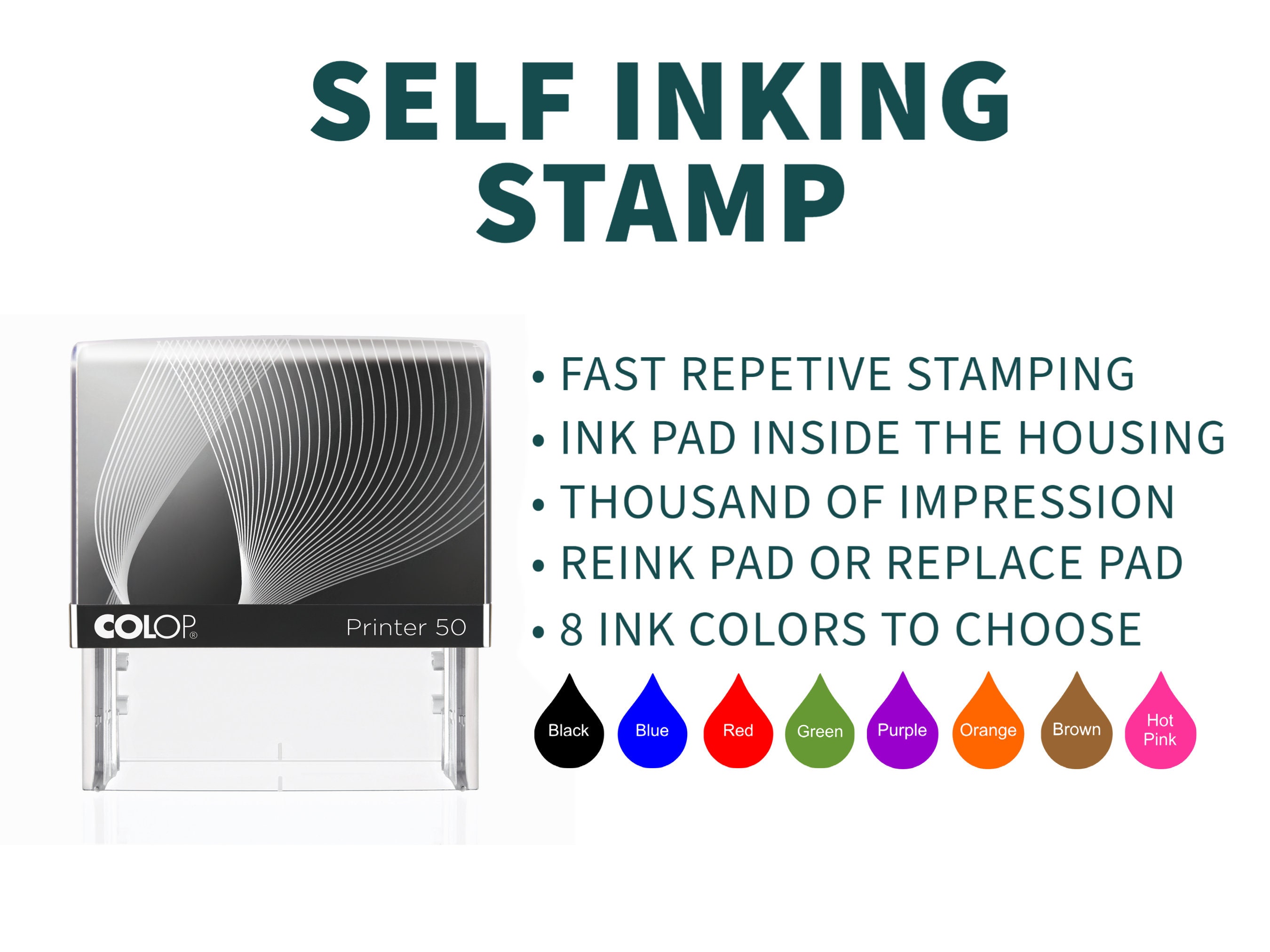 24H Customizable Stamp, Colop EOS Flash Stamp for Business or Personal Use