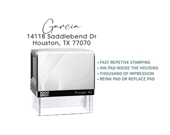 Custom Self-Inking Address Stamp, Handwriting Script