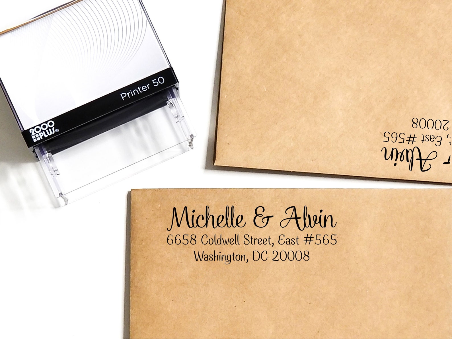 Customizable Script Font Return Address Stamp Personalized Return Address Stamp Featuring Handwriting Script (20383 ...