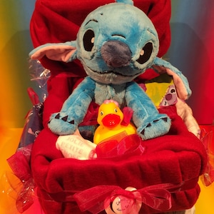 Stitch in his crib