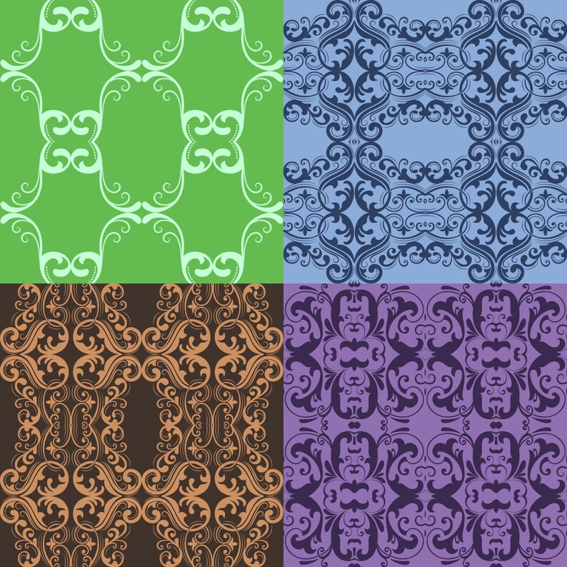 Editable Victorian Seamless Pattern SVG Vector Bundle – 6 Vintage ...
