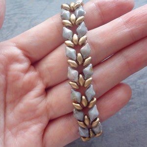 Armband Muster PDF - Anleitung für DemiFlower Kettenarmband (BB338) - Perlenschmuck, PDF Anleitung für Perlenweberei, Perlenarbeiten