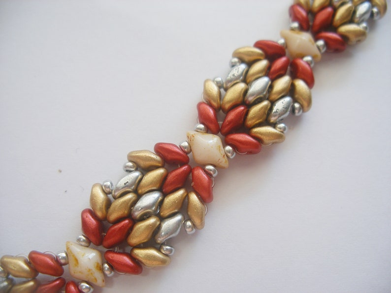 DIY Bead Pattern Spring Flower Wing Bracelet BB244 Beaded Jewelry, PDF Tutorial, Bracelet PDF, Beadwork, Beadweaving Pattern, SuperDuo image 7