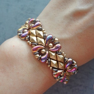 DIY Golden Zoli Bracelet Pattern: Beading Tutorial (Digital Download)