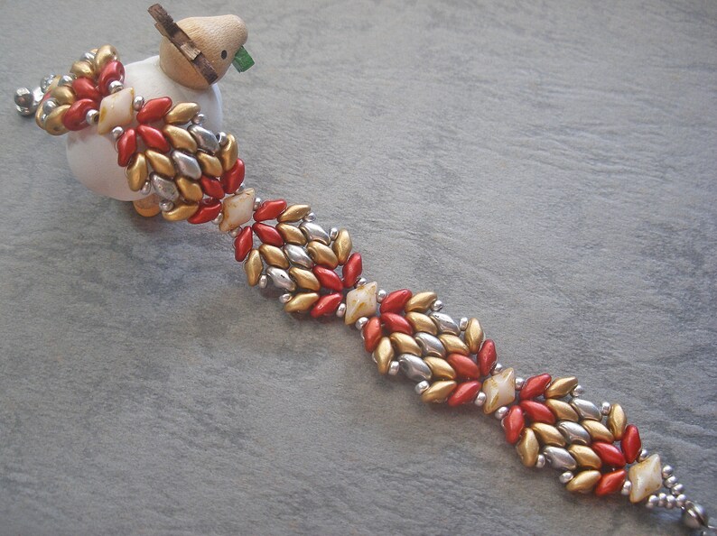 DIY Bead Pattern Spring Flower Wing Bracelet BB244 Beaded Jewelry, PDF Tutorial, Bracelet PDF, Beadwork, Beadweaving Pattern, SuperDuo image 10