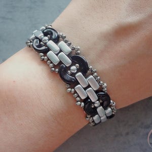 Brick Chain Arcos Bracelet (BB263) - Beading PDF Tutorial, Beaded Pattern, DIY Instruction, Downloadable, Beadwork Jewelry, Arcos Par Puca