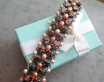 Beaded Bracelet Pattern: Rustic Glow Jewelry Tutorial (PDF Download)