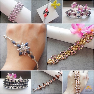 8 Beliebte PDF-Muster mit 50% SALE ( Beliebtes Bündel 2) - Perlen-Anleitung, DIY-Armband, ZoliDuo, SuperDuo, DiamonDuo, Pinch Perlen