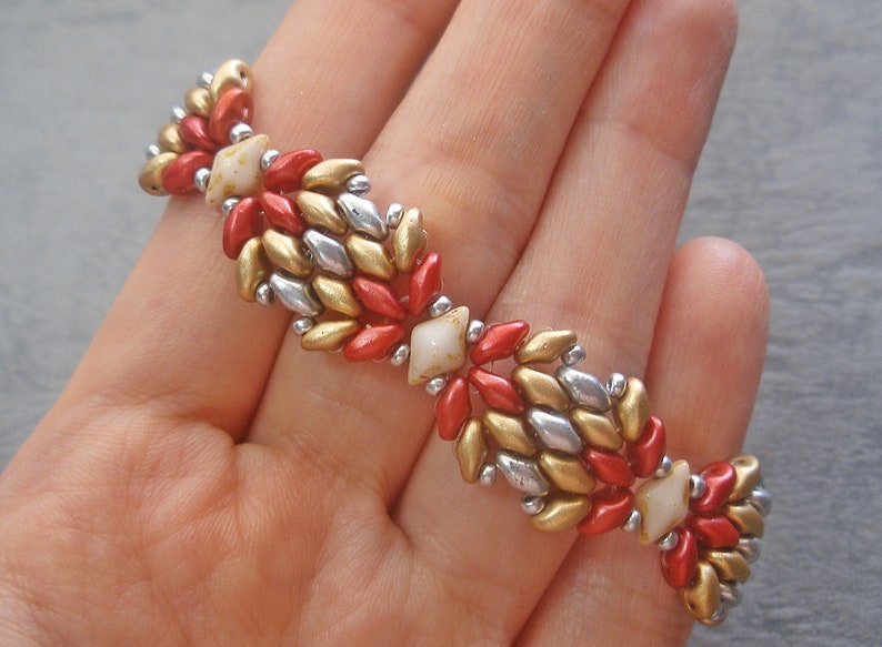 DIY Bead Pattern - Spring Flower Wing Bracelet (BB244) - Beaded Jewelry ...