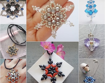 8 Christmas PDF patterns at 40% OFF ( Special Christmas Bundle) - Beading Tutorial, DIY Bracelet, SuperDuo, DiamonDuo, Pearl, Bicone