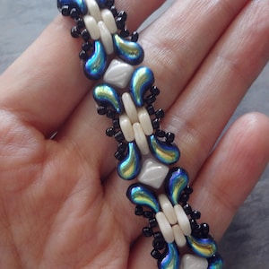 Ancient Veil Bracelet Pattern Tutorial: ZoliDuo beads, Silky Beads (PDF Instant Download)
