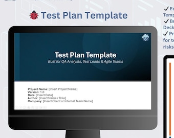 Test Plan Template Bundle (.docx + .pptx) | QA Analyst Toolkit | Software Testing Plan | Editable Documents for Agile & UAT Projects
