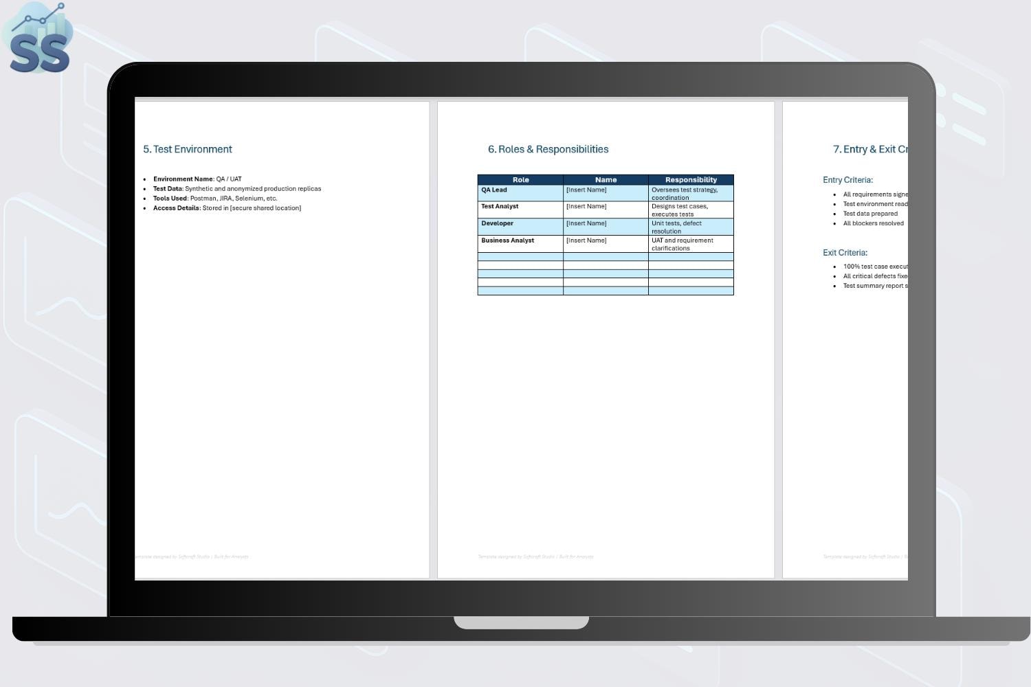 Testing Template Document Test Plan Template Bundle (.docx + .pptx) | QA Analyst Toolkit ...