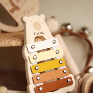 Personalised Wooden Xylophone for Baby – Custom Name Gift – Baby Music Toy – Keepsake Toddler Present – Montessori Music Toy
