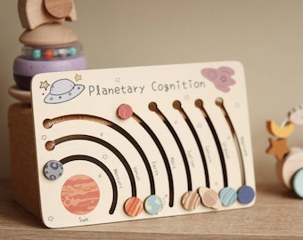 Personalised Wooden Solar System Puzzle - Montessori Learning Toy