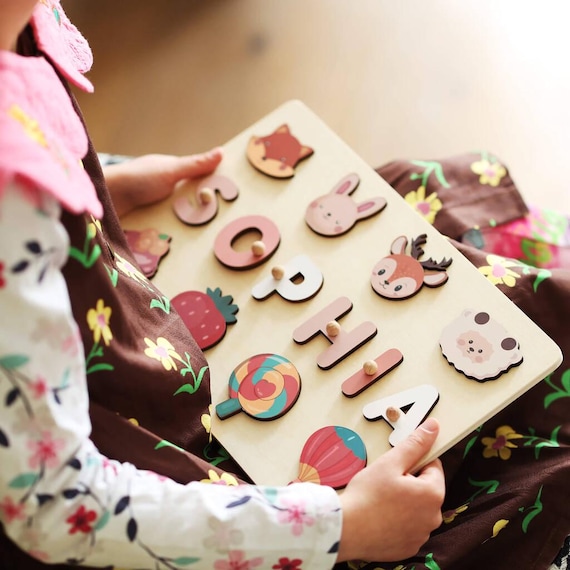 Woodland animals turn a name puzzle into a tiny forest scene — charming illustration-quality craft that parents will display long after the toddler outgrows it, and 18 favorites backs the appeal.