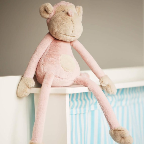 Personalised Pink Monkey Soft Plush Toy - Custom Name Teddy for Newborn or Toddler