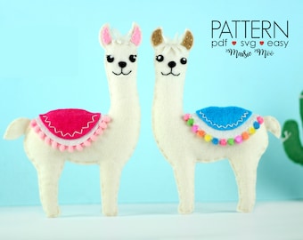 Felt Pattern Llama Pattern Llama SVG Cricut Felt Ornamanet Stuffed Animal PDF Pattern Llama Plush Baby Mobile Llama Ornament Alpaca