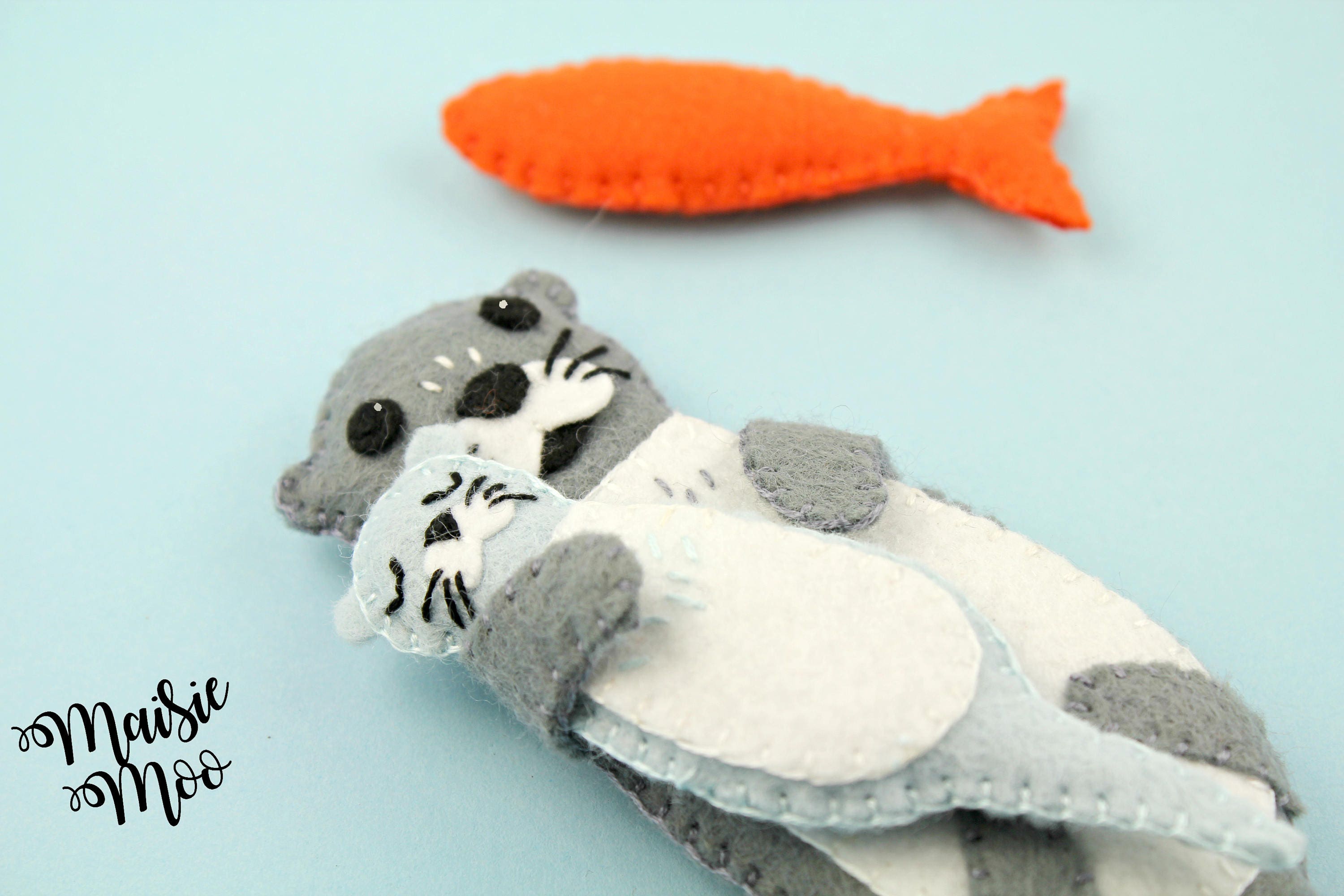 Felt Otter Pattern Mother and Baby Plush Pattern Cricut Etsy UK