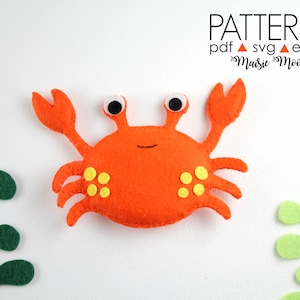 Felt Pattern Under The Sea Creatures Baby Mobile Pattern Ocean Nursery Mobile Ocean Animal Ornaments Dolphin Octopus Seahorse Turtle SVG