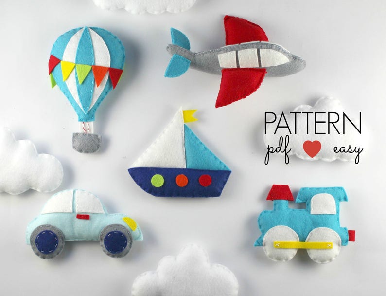 Hot Air Balloon Sewing Pattern PDF SVG Baby Mobile Pattern Garland Sewing Pattern DIY Baby Mobile Air Balloon Nursery Deco