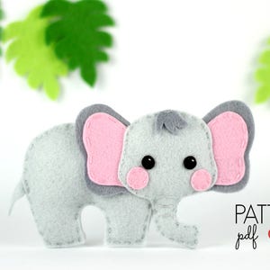 Safari Felt Elephant Pattern  Elephant Sewing Pattern  Felt Animal Pattern  Elephant Toy  Ornament  Safari Mobile Pattern Cricut SVG