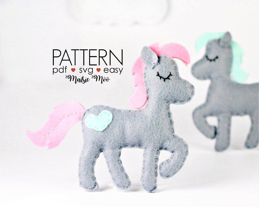 Felt Horse Pattern Horse Sewing Pattern Horse Ornament Felt Animals ...