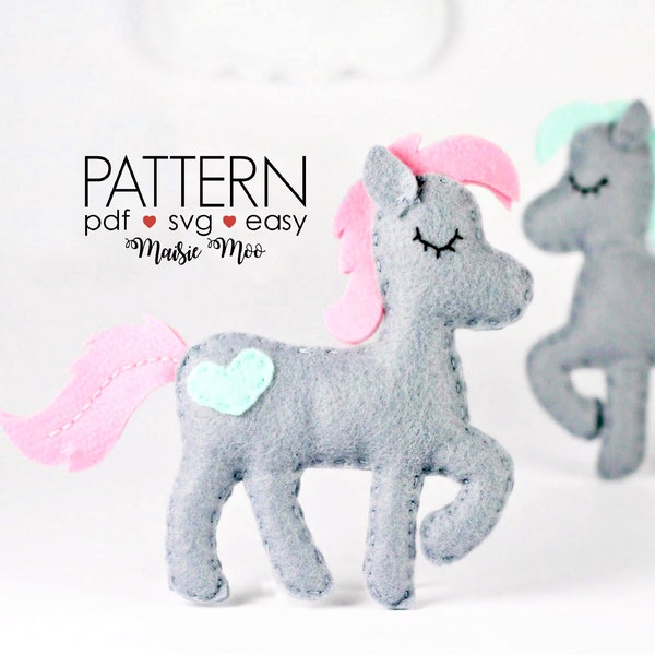 Felt Horse Pattern Horse Sewing Pattern Horse Ornament Felt Animals Pattern Pony Pattern Horse Topper Horse Mobile PDF Pattern Caballo