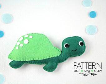 Felt Turtle Pattern | Sea Turtle Plush Pattern | Turtle SVG Pattern | Under the Sea Nursery Cricut SVG