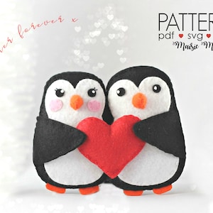 Christmas Penguin Ornament | Newly Wed SVG Ornament | Valentine Ornament | DIY Valentine Felt Pattern | Cricut Maker SVG