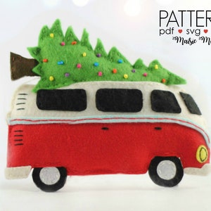 Christmas Ornament Pattern Felt | Christmas Camper Ornament | PDF Pattern | Hand Sewing Pattern | SVG Sewing Pattern Cricut SVG