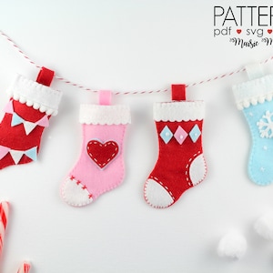 Christmas Stocking Ornament Pattern Felt Christmas Pattern Felt Advent Calendar Pattern Felt Decoration Felt Pattern Christmas Garland PDF