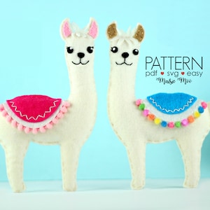 Felt Pattern Llama Pattern Llama SVG Cricut Felt Ornament Stuffed Animal PDF Pattern Llama Plush Baby Mobile Llama Ornament Alpaca