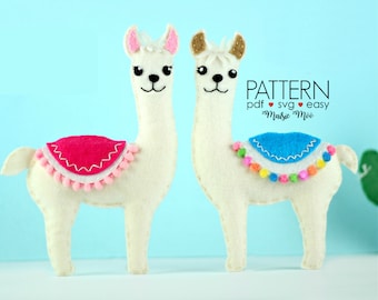 Felt Pattern Llama Pattern Llama SVG Cricut Felt Ornament Stuffed Animal PDF Pattern Llama Plush Baby Mobile Llama Ornament Alpaca