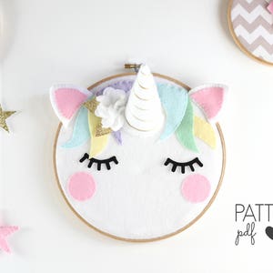 Felt Unicorn Pattern Unicorn Ornament Sew Your Own Unicorn Cricut SVG image 8