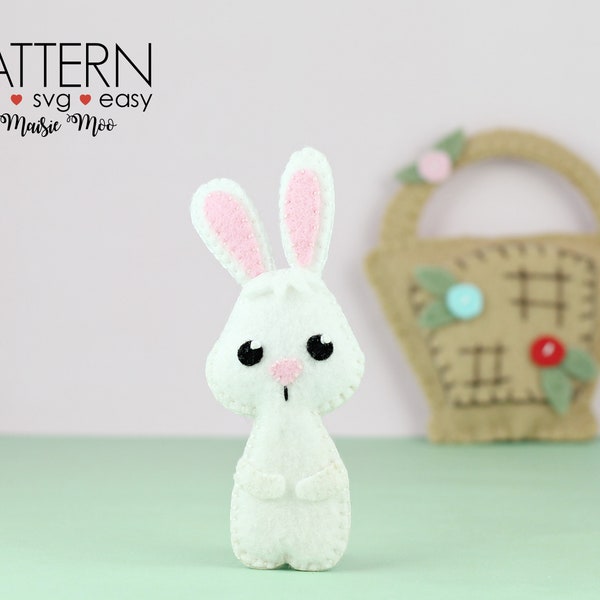 Cute Bunny Pattern | Felt Bunny Pattern |  Bunny Finger Puppet Travel Toy Easter Felt Pattern Cricut SVG